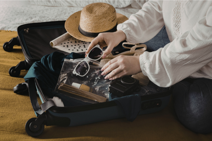 Packing a suitcase for a summer holiday
