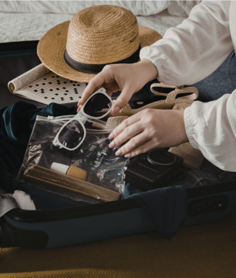 Packing a suitcase for a summer holiday