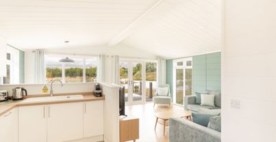 Internal of a luxury lodge open plan living space