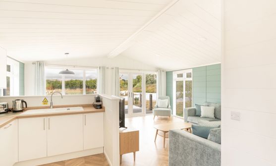Internal of a luxury lodge open plan living space