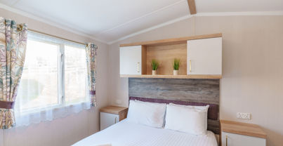 Internal of a lodge double bedroom