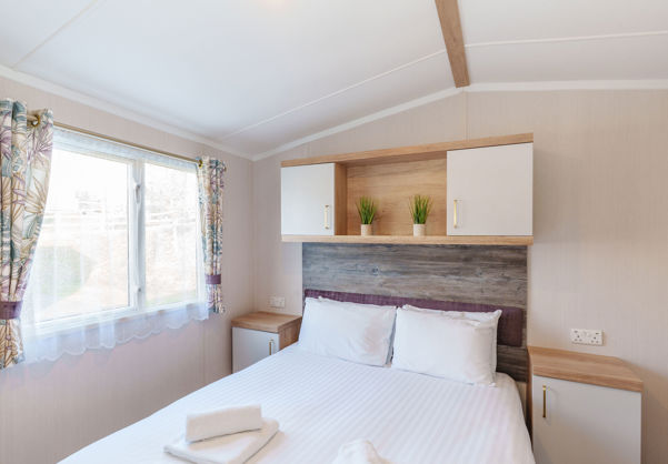 Internal of a lodge double bedroom