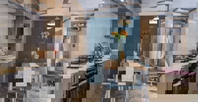 Internal of a Caravan Kitchen Diner