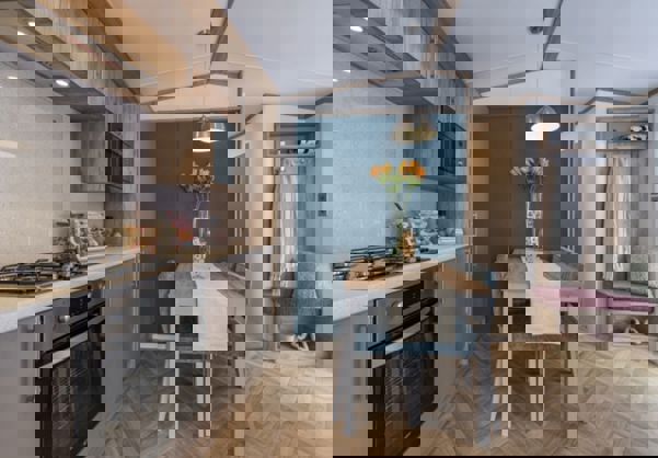 Internal of a Caravan Kitchen Diner