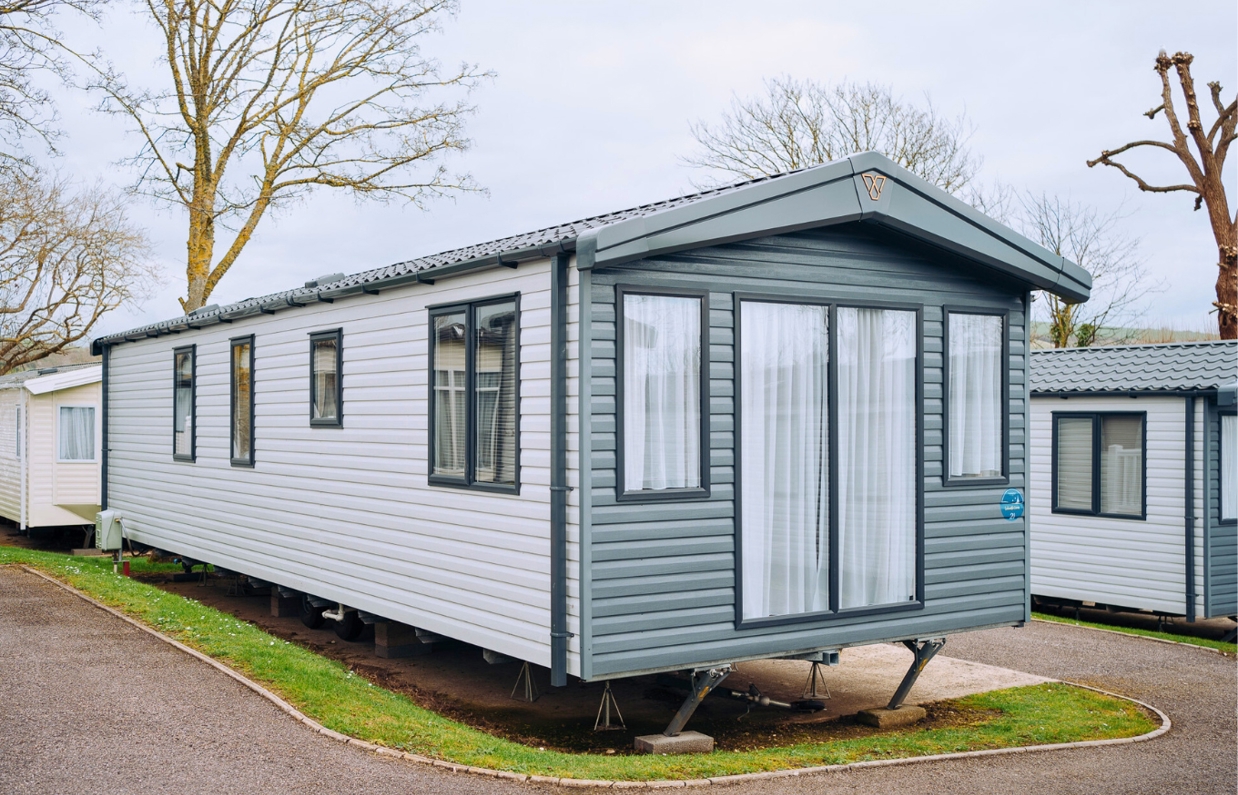 External of a caravan on pitch