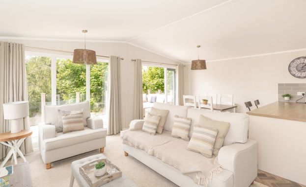 Internal of a lodge open plan living space