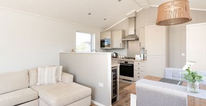 Internal of a cabin open plan living space