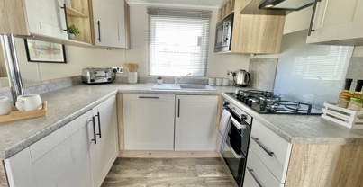Internal of a caravan kitchen