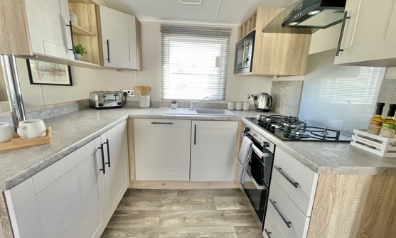 Internal of a caravan kitchen