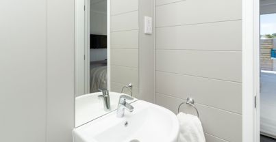 Internal of a cabin bathroom sink