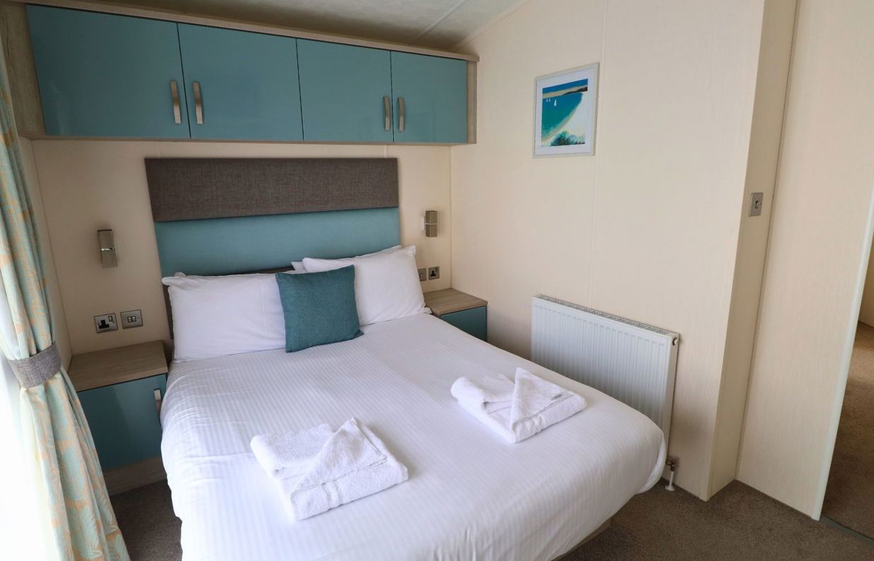 Internal of a caravan master bedroom