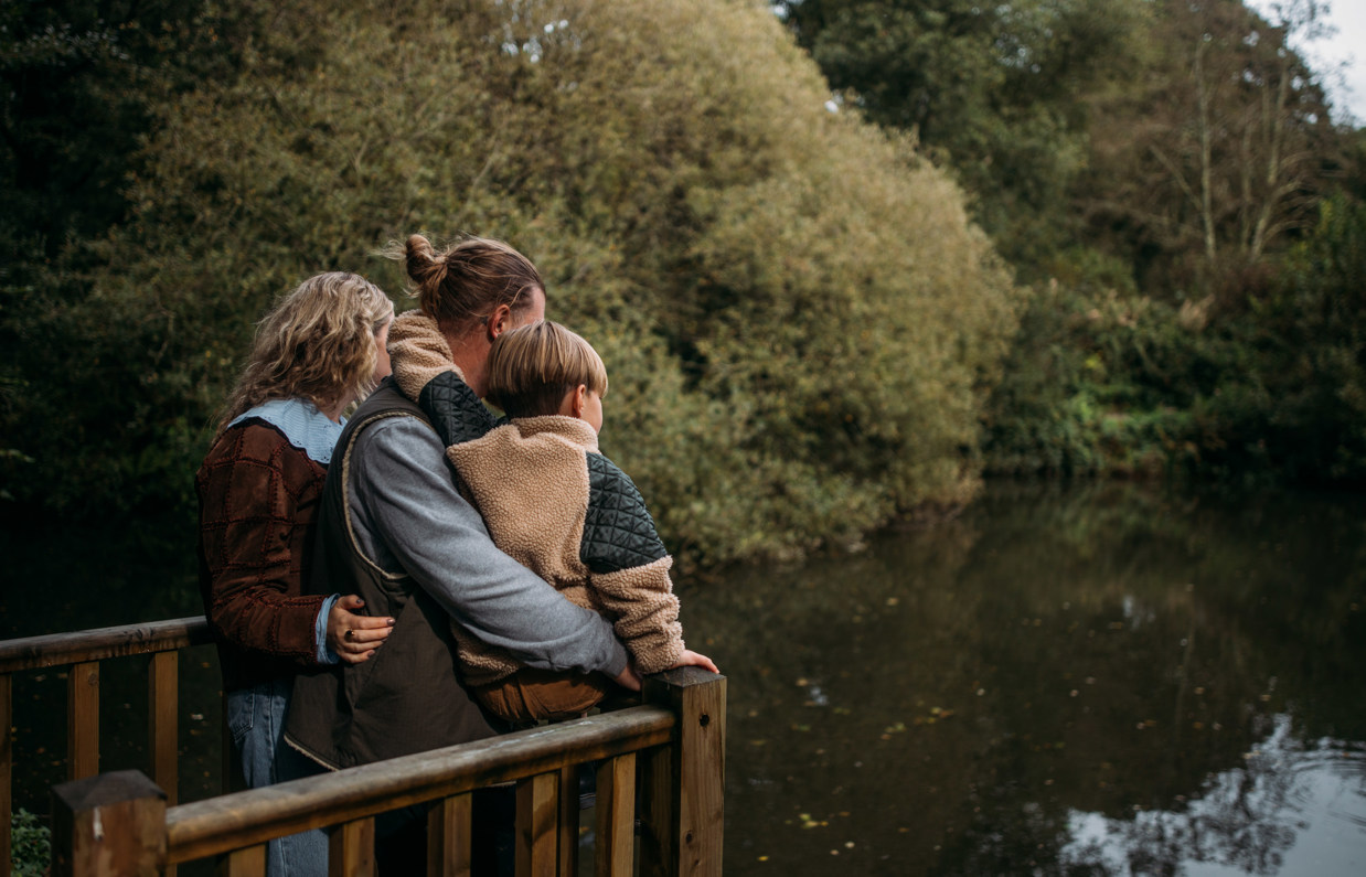 Family explore fishing lakes at Tregoad