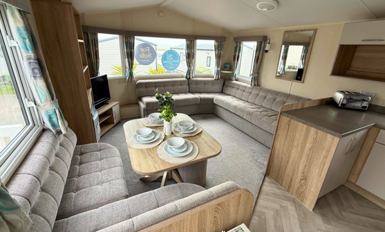 Internal of a caravan lounge diner