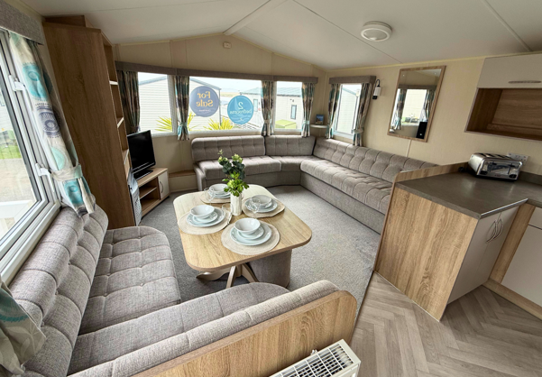 Internal of a caravan lounge diner