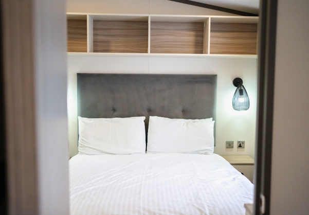 Internal of a caravan double bedroom