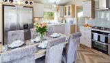 Internal of a caravan open plan kitchen diner