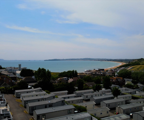 An aerial view of Bowleaze Cove Holiday Park & Spa and Weymouth Bay