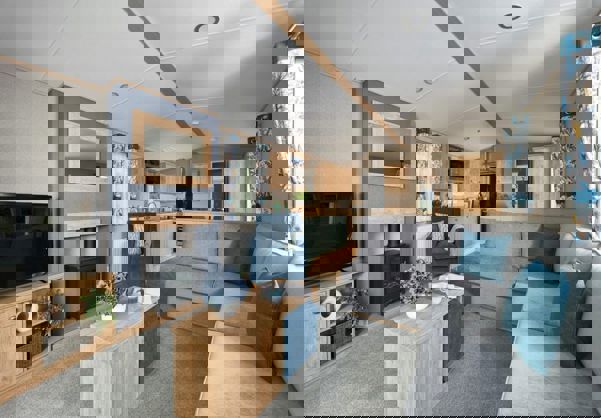 Internal of a Caravan Open Plan Living Space