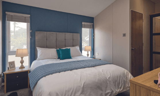 Internal of a lodge double bedroom