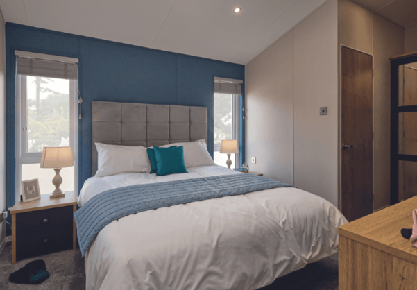 Internal of a lodge double bedroom