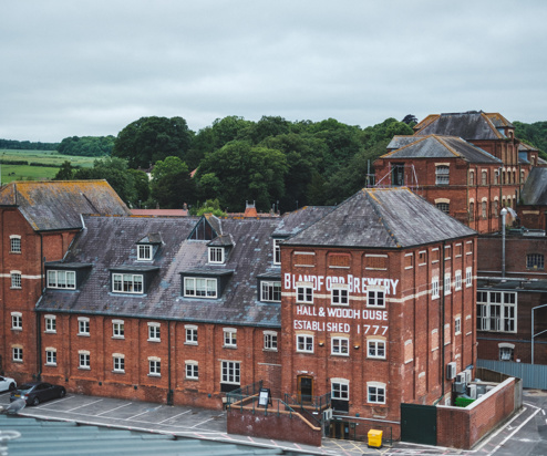 The outside of a brewery building established 1777