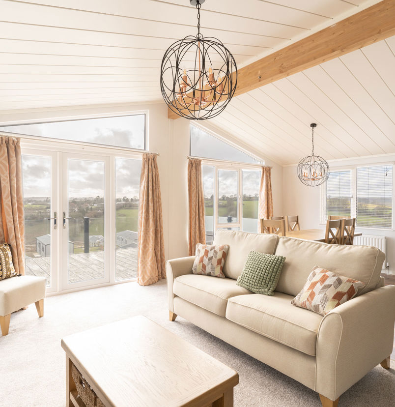 Internal of a luxury lodge open plan living space