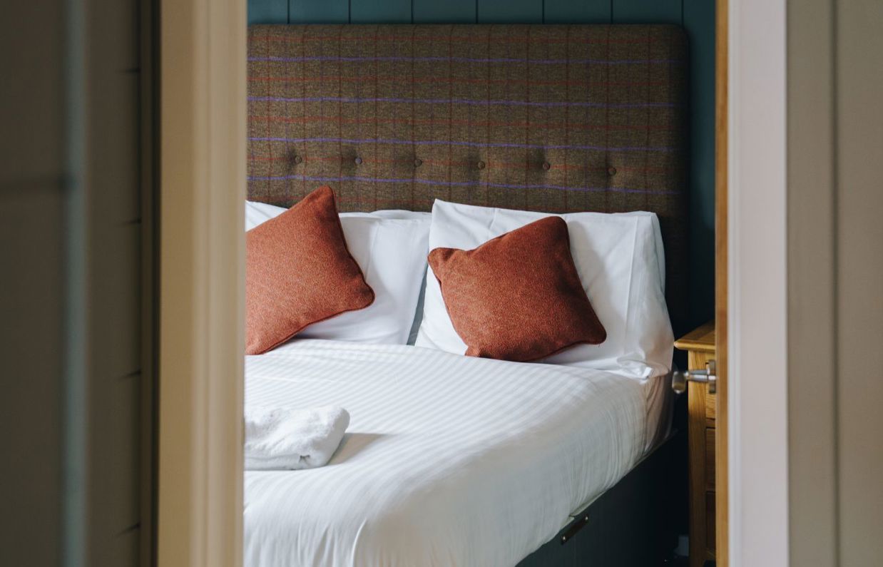 Internal of a lodge double bedroom