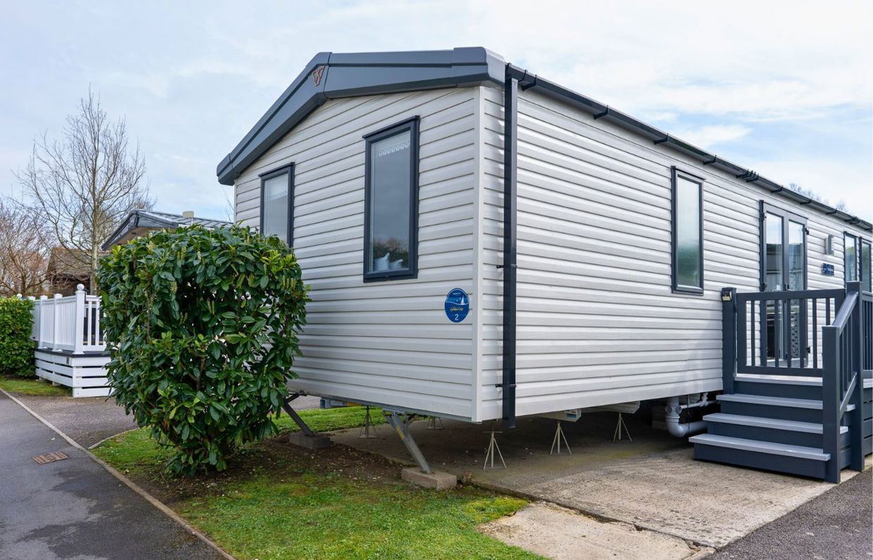 External of caravans on pitch with steps