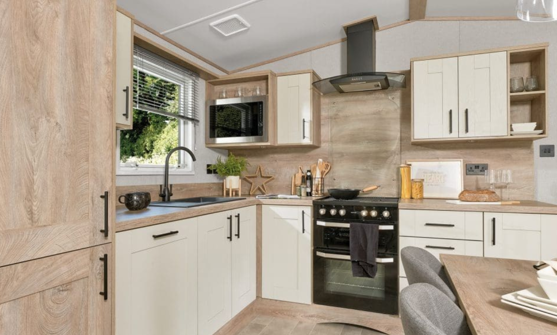 Internal of a caravan kitchen