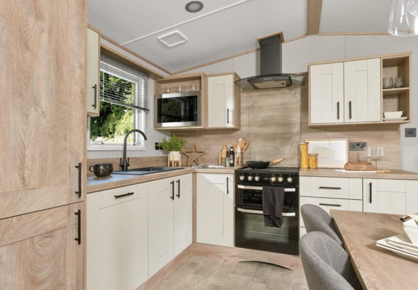 Internal of a caravan kitchen