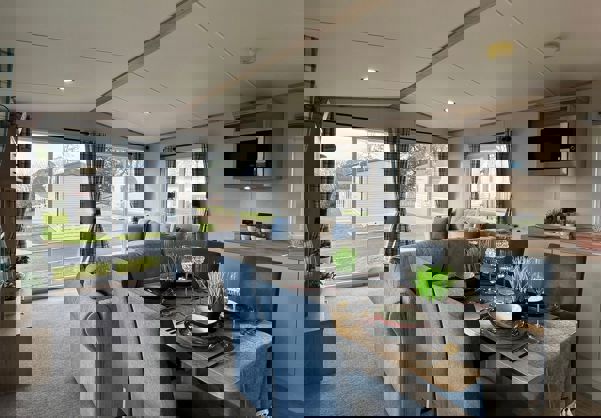 Internal of a Caravan Kitchen Lounge Diner