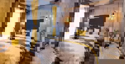 Internal of a Caravan Master Bedroom