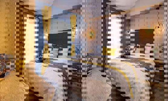 Internal of a Caravan Master Bedroom