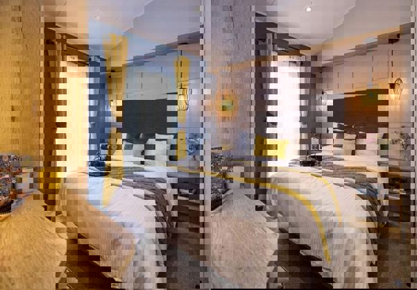 Internal of a Caravan Master Bedroom