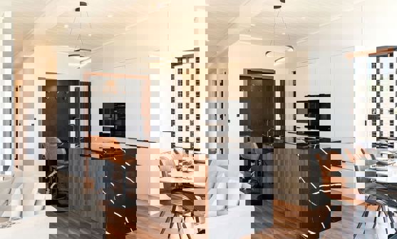 Interior of a Super Lodge Open Plan Kitchen Area