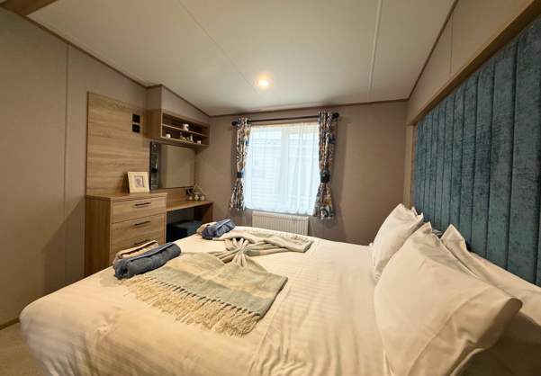 Internal of a caravan master bedroom