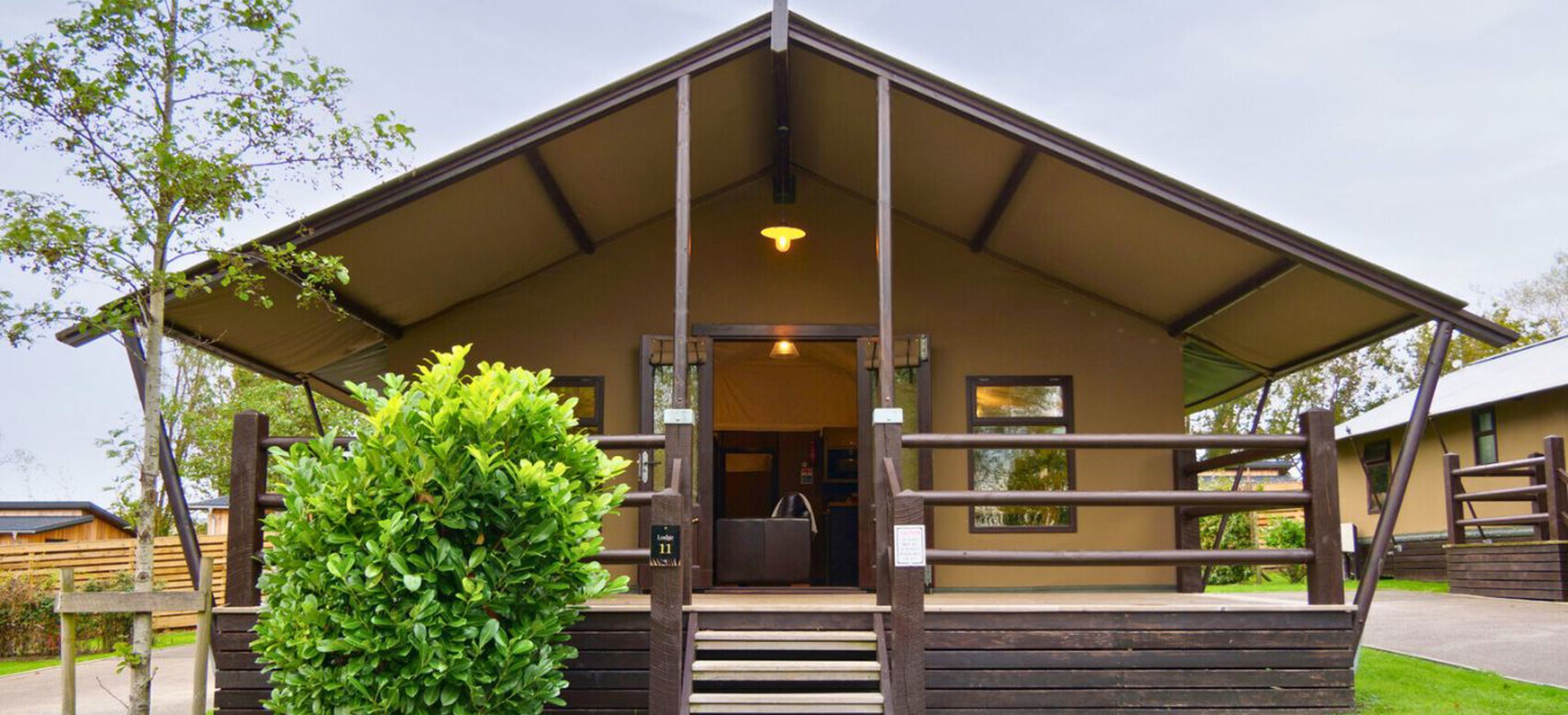 External of safari tent with veranda