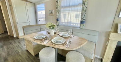 Internal of a caravan dining area