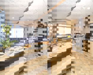 Internal of a Caravan Open Plan Kitchen, Diner, Lounge