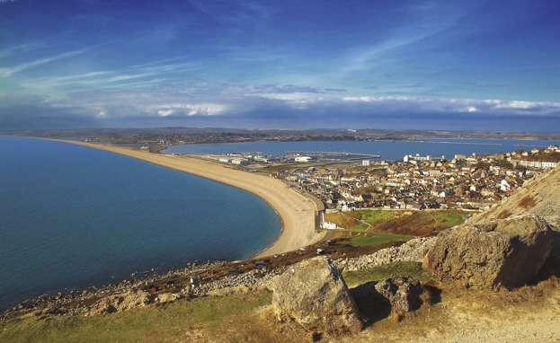The View of Chesil Beach and Weymouth from Portland