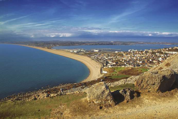 The View of Chesil Beach and Weymouth from Portland