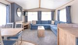 Internal of a caravan open plan living space