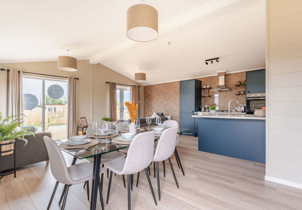 Internal of a luxury lodge open plan living space