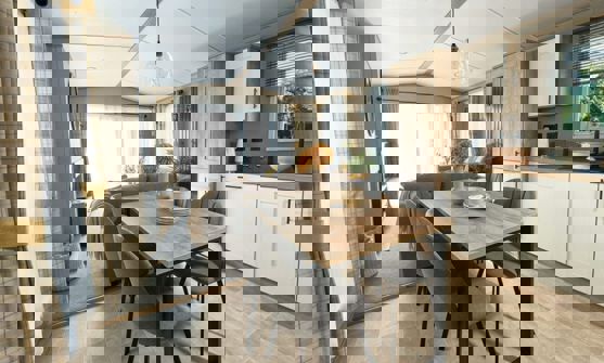 Internal of a Caravan Kitchen Diner