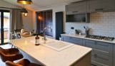 Internal of a luxury lodge open plan kitchen diner