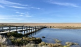The view of Chesil Beach and the coast path 