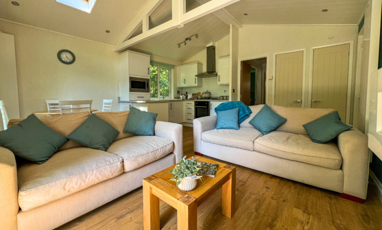 Internal of a lodge open plan living space
