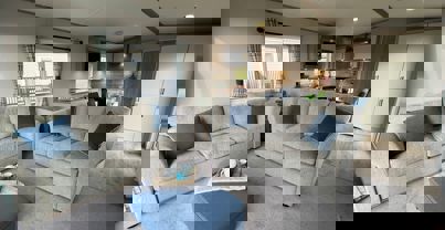 Internal of a Caravan Open Plan Living Area