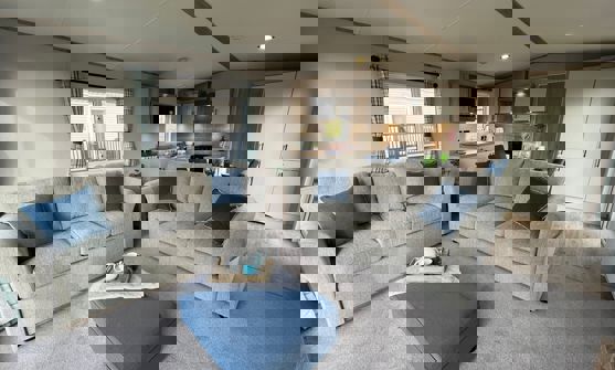 Internal of a Caravan Open Plan Living Area