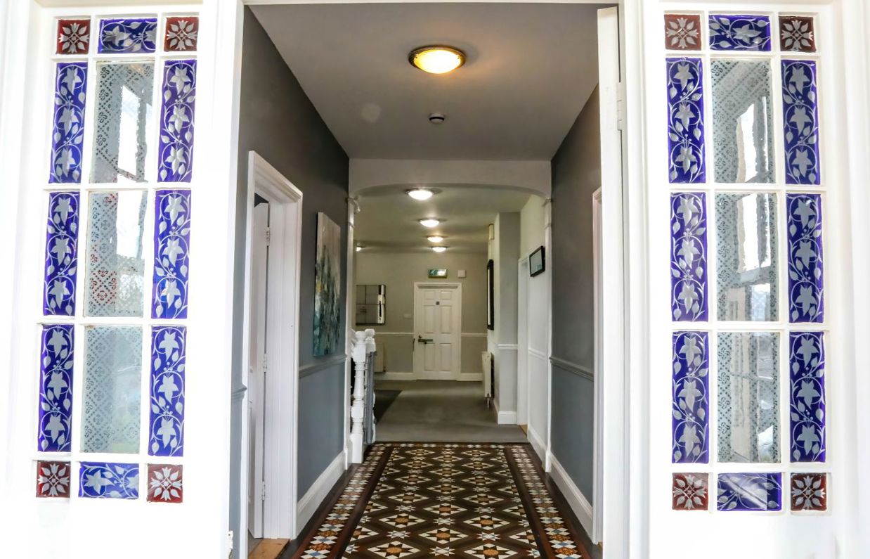 Internal of a manor house hallway at front door